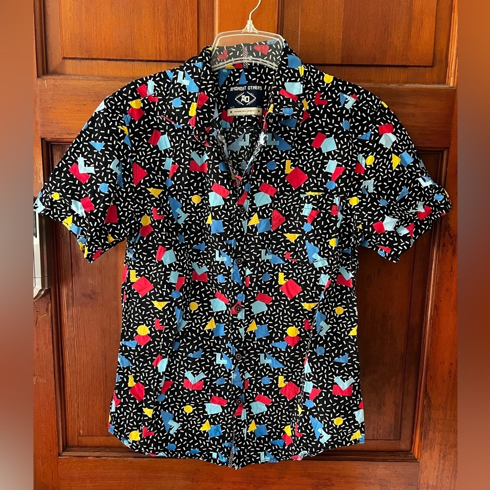 Amongst Others American Legacy Geometric Print Button Up Shirt Men’s Medium